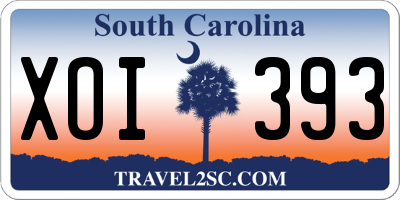 SC license plate XOI393