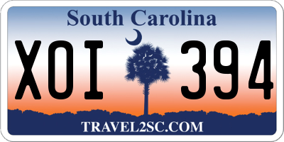 SC license plate XOI394