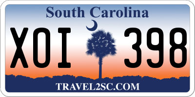 SC license plate XOI398