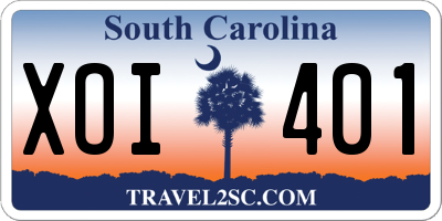 SC license plate XOI401