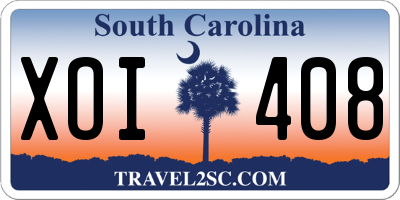 SC license plate XOI408