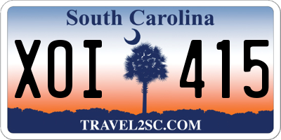 SC license plate XOI415