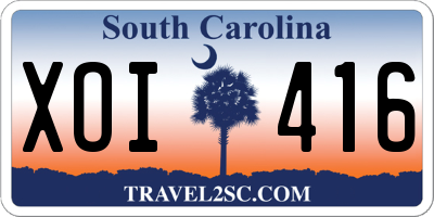 SC license plate XOI416