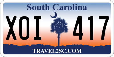 SC license plate XOI417