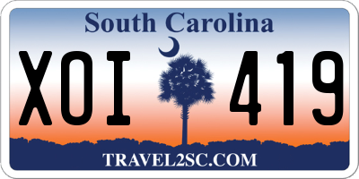 SC license plate XOI419