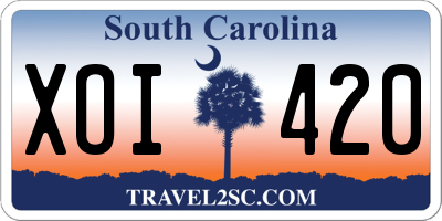 SC license plate XOI420