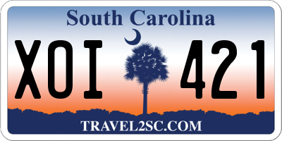 SC license plate XOI421