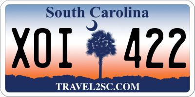 SC license plate XOI422