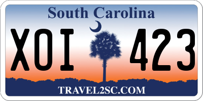 SC license plate XOI423