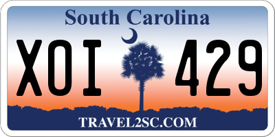 SC license plate XOI429