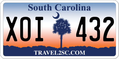 SC license plate XOI432