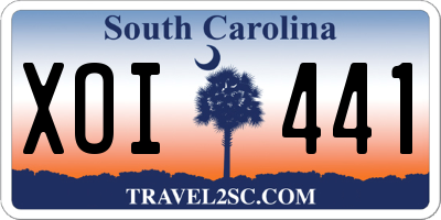 SC license plate XOI441