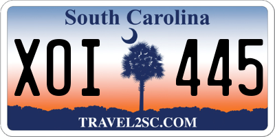 SC license plate XOI445