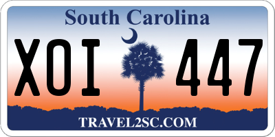 SC license plate XOI447