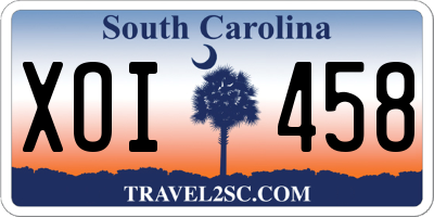 SC license plate XOI458