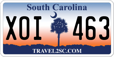 SC license plate XOI463