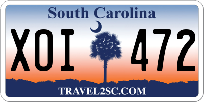 SC license plate XOI472