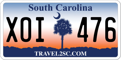 SC license plate XOI476