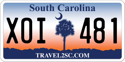 SC license plate XOI481
