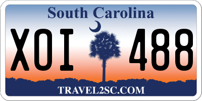 SC license plate XOI488