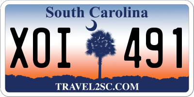 SC license plate XOI491