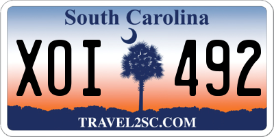 SC license plate XOI492