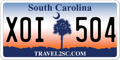 SC license plate XOI504