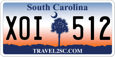 SC license plate XOI512