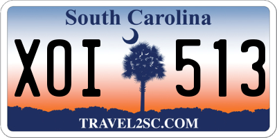 SC license plate XOI513