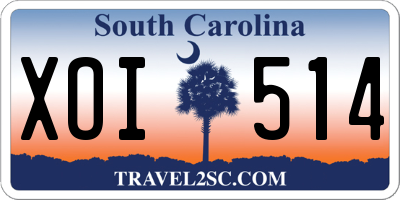 SC license plate XOI514