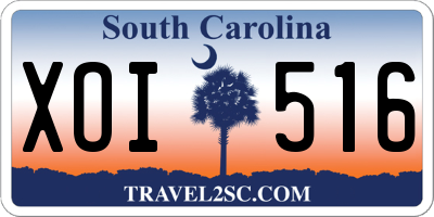 SC license plate XOI516