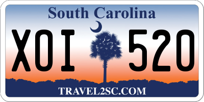 SC license plate XOI520