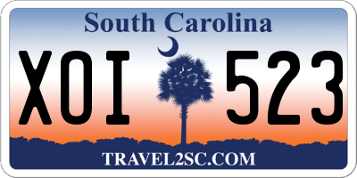 SC license plate XOI523