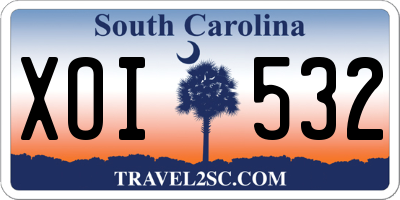 SC license plate XOI532