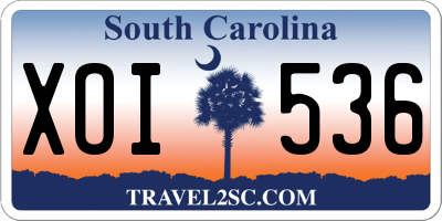 SC license plate XOI536