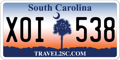 SC license plate XOI538
