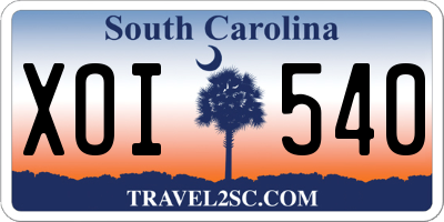 SC license plate XOI540