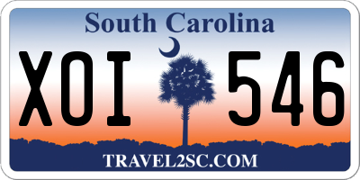 SC license plate XOI546