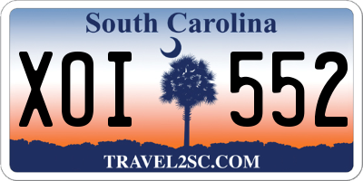SC license plate XOI552