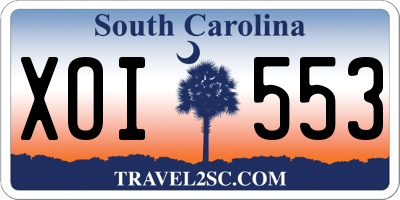 SC license plate XOI553