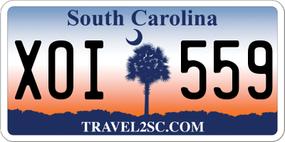 SC license plate XOI559
