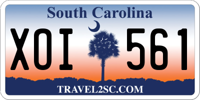 SC license plate XOI561