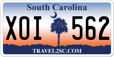 SC license plate XOI562