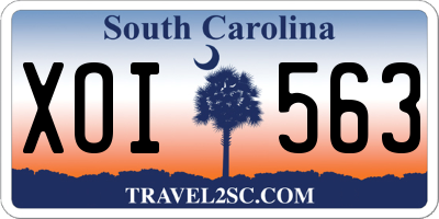 SC license plate XOI563