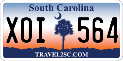 SC license plate XOI564
