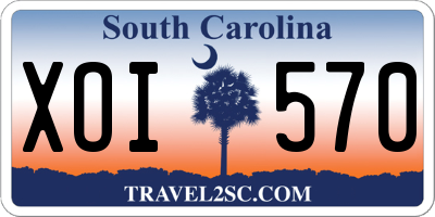 SC license plate XOI570