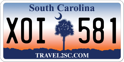 SC license plate XOI581