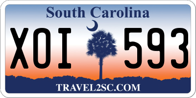 SC license plate XOI593