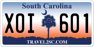 SC license plate XOI601