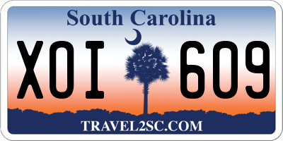 SC license plate XOI609